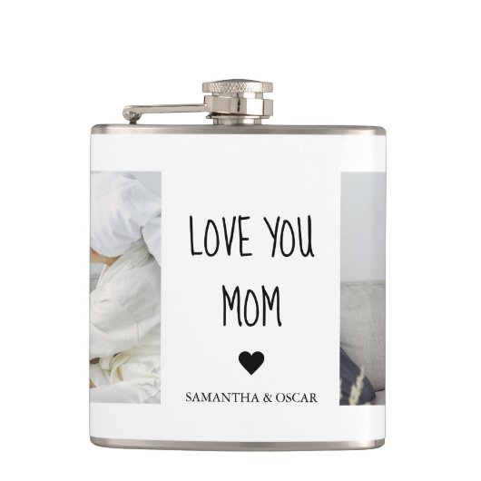 Moderne collage foto-liefde voor je moeder beste c heupfles (Voorkant)