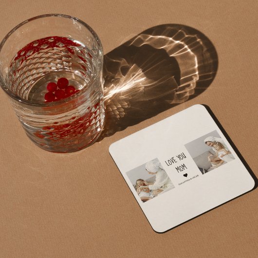 Moderne collage foto-liefde voor je moeder beste c kartonnen onderzetters