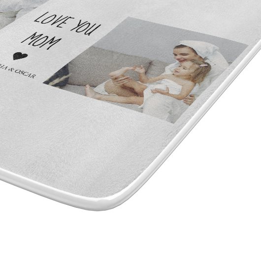 Moderne collage foto-liefde voor je moeder beste c snijplank (Hoek)