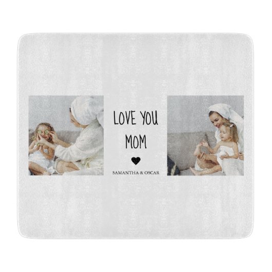 Moderne collage foto-liefde voor je moeder beste c snijplank (Voorkant)