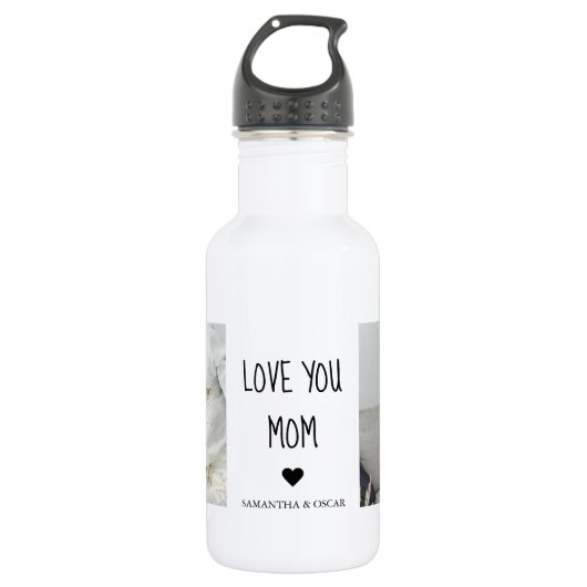 Moderne collage foto-liefde voor je moeder beste c waterfles (Voorkant)