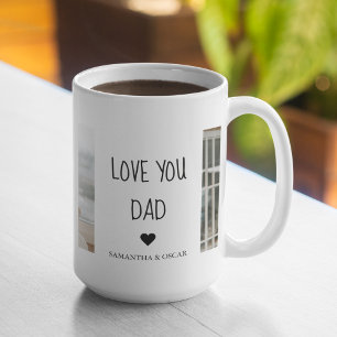 Moderne Collage Foto & Love You Dad Cadeau Koffiemok