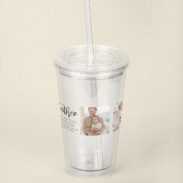 Moderne collage foto met beste offerte-cadeau voor acryl drinkbeker