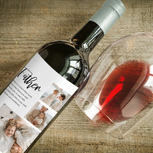 Moderne collage foto met beste offerte-cadeau voor wijn etiket