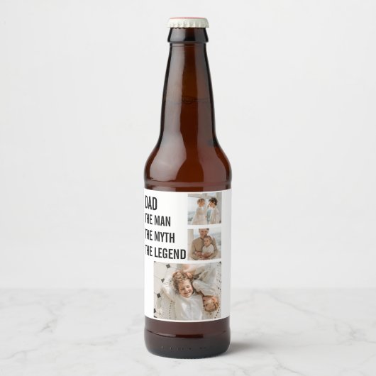 Moderne collage foto | Papa Gift Bier Etiket (Voorkant)