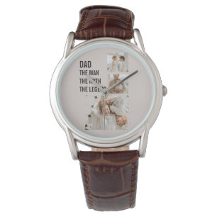 Moderne collage foto Papa Gift Horloge
