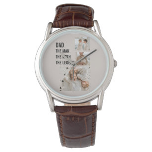 Moderne collage foto   Papa Gift Horloge