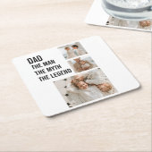 Moderne collage foto | Papa Gift Kartonnen Onderzetters (Schuin)