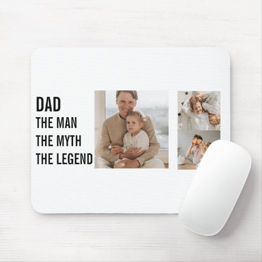 Moderne collage foto | Papa Gift Muismat (Met muis)