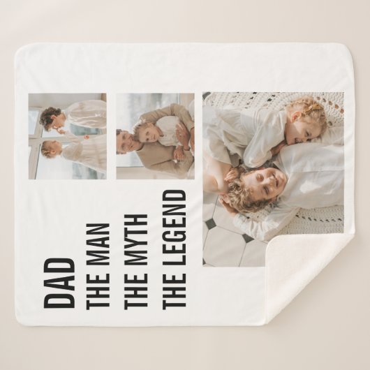 Moderne collage foto | Papa Gift Sherpa Deken (Voorkant (horizontaal))