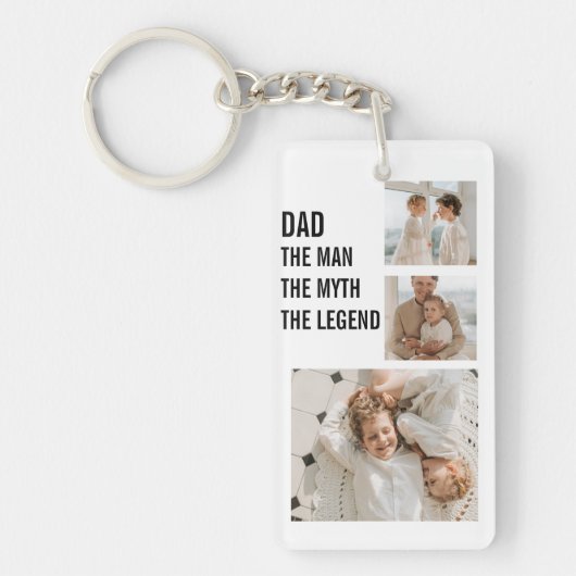 Moderne collage foto | Papa Gift Sleutelhanger (Voorkant)