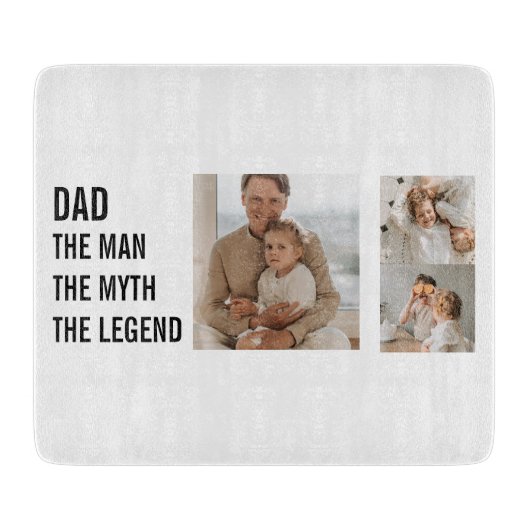 Moderne collage foto | Papa Gift Snijplank (Voorkant)