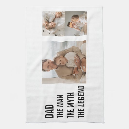 Moderne collage foto | Papa Gift Theedoek (Verticaal)