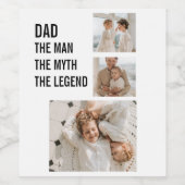 Moderne collage foto | Papa Gift Wijn Etiket (Enkel label)