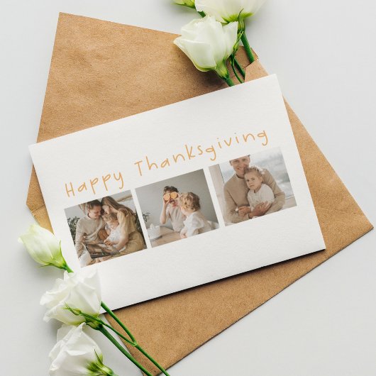 Moderne Collage Foto & Prettig Thanksgiving Briefkaart