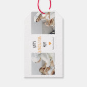 Moderne Collage Foto Prettig Thanksgiving Mama Cadeaulabel (Voorkant)