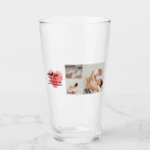 Moderne Collage Foto & Rode Hart Moeder Cadeau Glas (Voorkant)