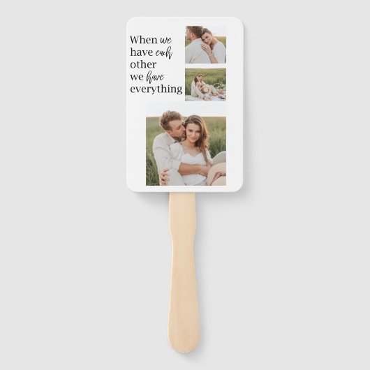Moderne collage foto Romantic Couple Gift Handwaaier (Achterkant)