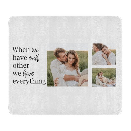 Moderne collage foto Romantic Couple Gift Snijplank (Voorkant)