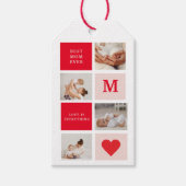 Moderne collage foto Rood & Roze Beste mam ooit ca Cadeaulabel (Voorkant)
