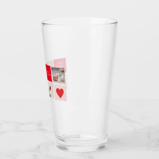 Moderne collage foto Rood & Roze Beste mam ooit ca Glas (Links)