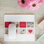 Moderne collage foto Rood & Roze Beste mam ooit ca Muismat<br><div class="desc">Moderne collage foto rood en roze beste mam ooit cadeautje. Beste persoonlijke cadeautjes voor Moederdag,  vrouwendag of mam. Verrassend mam met een cadeau dat net zo geweldig is als zij.</div>