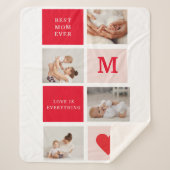 Moderne collage foto Rood & Roze Beste mam ooit ca Sherpa Deken (Voorkant)