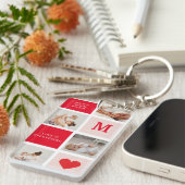 Moderne collage foto Rood & Roze Beste mam ooit ca Sleutelhanger (Voorkant Rechts)