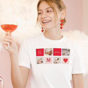 Moderne collage foto Rood & Roze Beste mam ooit ca T-shirt