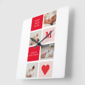 Moderne collage foto Rood & Roze Beste mam ooit ca Vierkante Klok (Hoek)