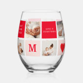 Moderne collage foto Rood & Roze Beste mam ooit ca Wijnglas Zonder Voet (Achterkant)