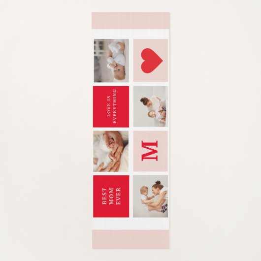 Moderne collage foto Rood & Roze Beste mam ooit ca Yogamat (Voorkant)