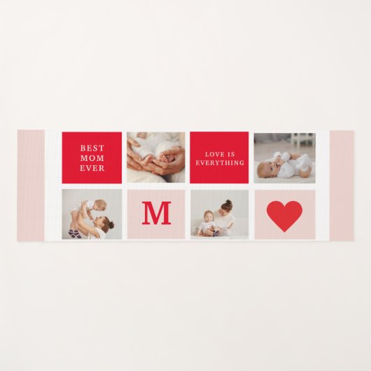 Moderne collage foto Rood & Roze Beste mam ooit ca Yogamat (Voorkant (horizontaal))