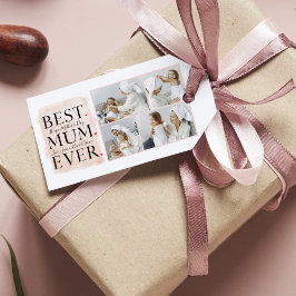 Moderne Collage Foto Roze Happy Mothers Day Cadeaulabel