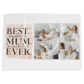 Moderne Collage Foto Roze Happy Mothers Day Groot Cadeauzakje (Voorkant)