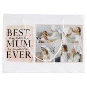 Moderne Collage Foto Roze Happy Mothers Day Groot Cadeauzakje (Achterkant)