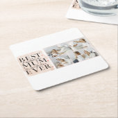 Moderne Collage Foto Roze Happy Mothers Day Kartonnen Onderzetters (Schuin)