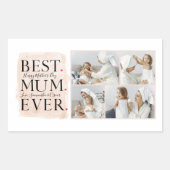 Moderne Collage Foto Roze Happy Mothers Day Rechthoekige Sticker (Voorkant)