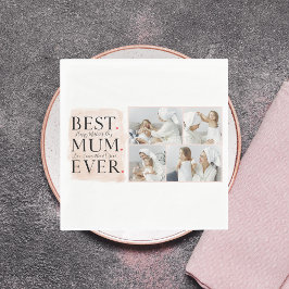 Moderne Collage Foto Roze Happy Mothers Day Servet