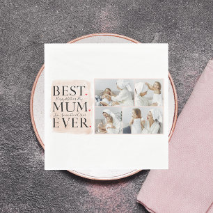 Moderne Collage Foto Roze Happy Mothers Day Servet