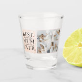 Moderne Collage Foto Roze Happy Mothers Day Shot Glas (Voorkant)