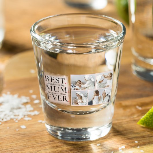Moderne Collage Foto Roze Happy Mothers Day Shot Glas