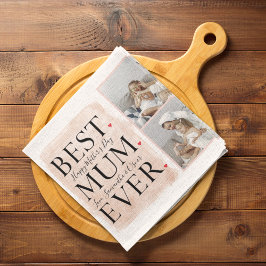 Moderne Collage Foto Roze Happy Mothers Day Theedoek