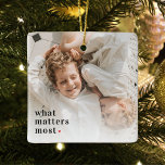 Moderne collage foto waar het de meeste familie to keramisch ornament<br><div class="desc">Moderne collage foto waar het de meeste familie toe doet</div>