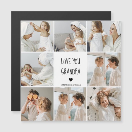 Moderne collage fotoliefhebbers opa beste cadeau (Voorkant / Achterkant)