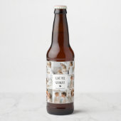 Moderne collage fotoliefhebbers opa beste cadeau bier etiket (Voorkant)