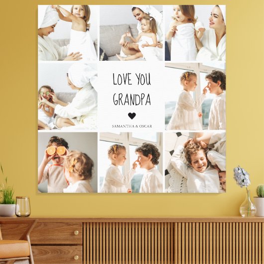 Moderne collage fotoliefhebbers opa beste cadeau canvas afdruk (Insitu (Woonkamer))