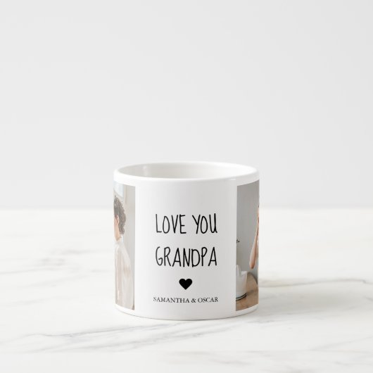 Moderne collage fotoliefhebbers opa beste cadeau espresso kop (Voorkant)