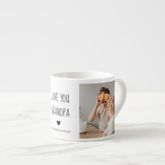 Moderne collage fotoliefhebbers opa beste cadeau espresso kop (Voorkant rechts)