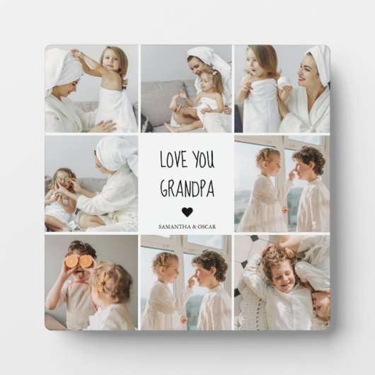 Moderne collage fotoliefhebbers opa beste cadeau fotoplaat (Voorkant)